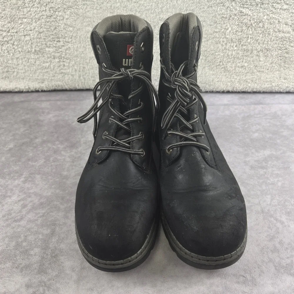 Ecko Unltd Mens Black Work Boots High Top Lace Up Rugged Lug Sole Size 8.5